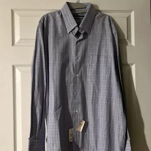 $790 NWT ERMENEGILDO ZEGNA COTTON MEN BLUE LONG SLEEVE SHIRT MEN XXL ITALY - Picture 10 of 13